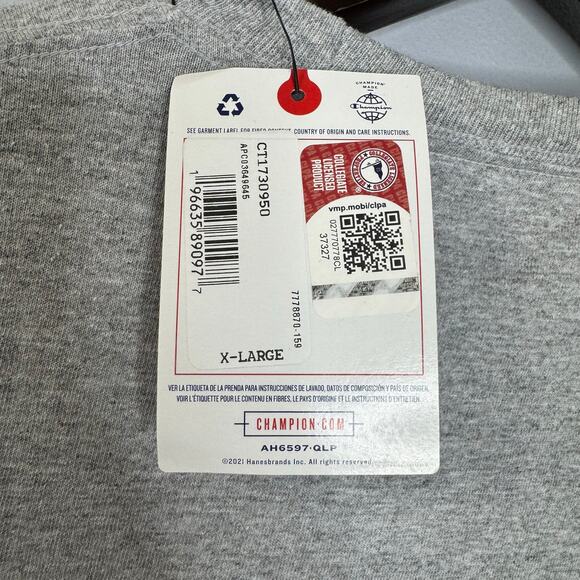 Harvard Crimson Champion High Motor Pullover Sweatshirt Heather Gray Sz XL New - Picture 7 of 8